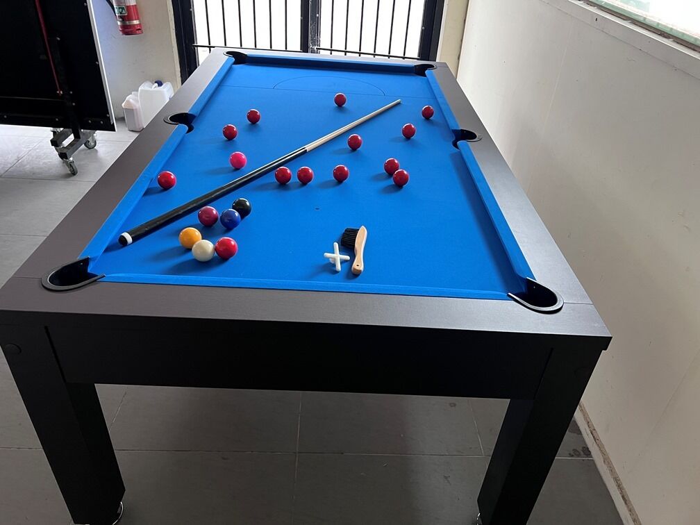 7FT POOL TABLE SNOOKER BILLIARD TABLE WITH DINING TABLE TOP