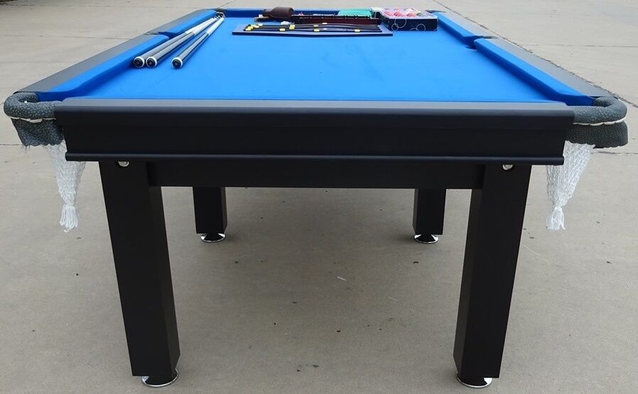 POOL TABLE 8FT SNOOKER BILLIARD TABLE 25mm TABLE TOP - WITH FULL SIZE TABLE TENNIS TOP