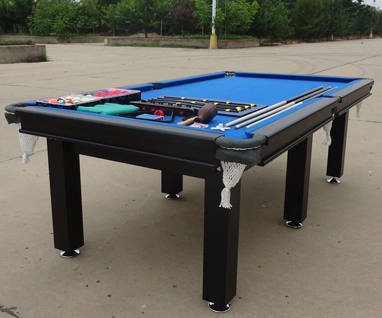 PICK UP - POOL TABLE 8FT SNOOKER BILLIARD TABLE 25mm TABLE TOP - WITH FULL SIZE TABLE TENNIS TOP