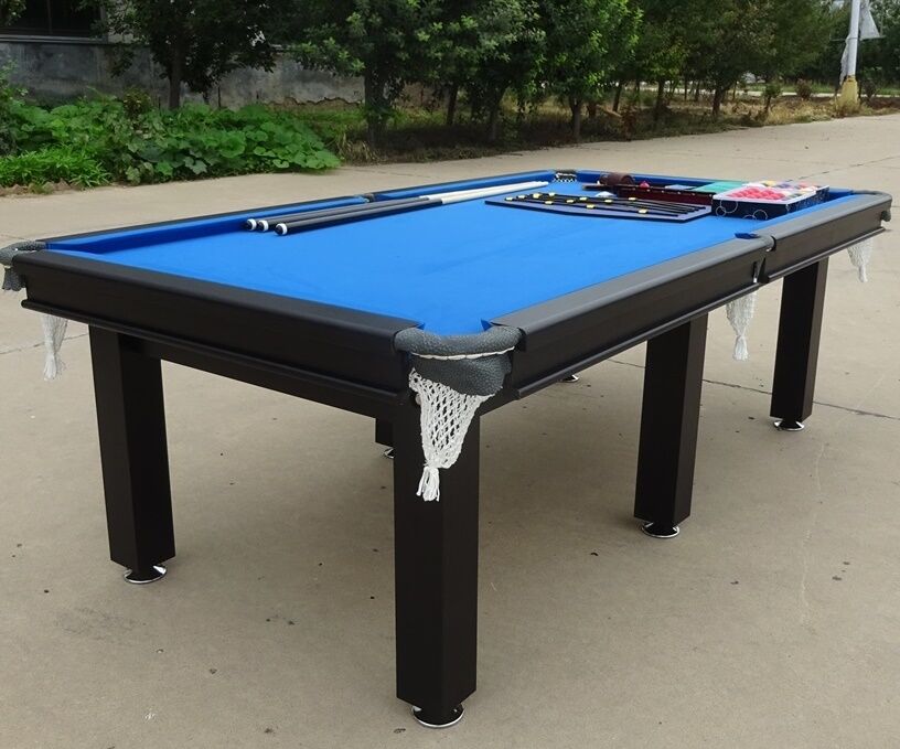 PICK UP - POOL TABLE 8FT SNOOKER BILLIARD TABLE 25mm TABLE TOP - WITH FULL SIZE TABLE TENNIS TOP