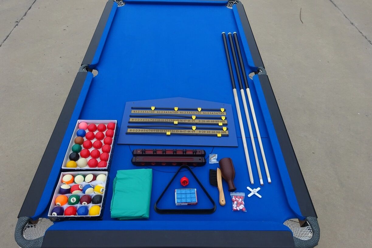PICK UP - POOL TABLE 8FT SNOOKER BILLIARD TABLE 25MM TABLE TOP WITH NET POCKETS AND FULL ACCESSORIES