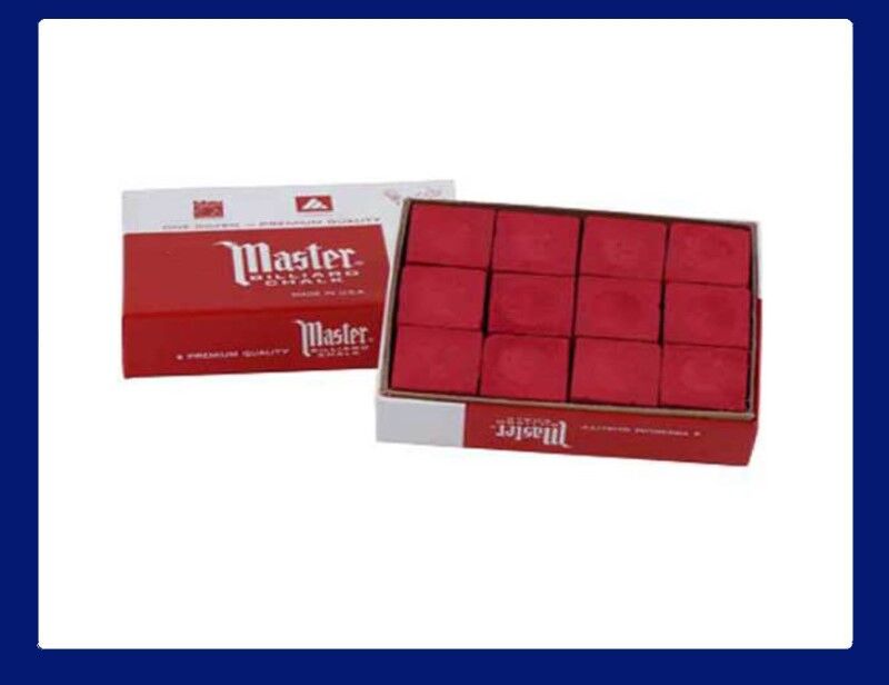 Master Billiard Pool Chalk - DOZEN (12) - Red