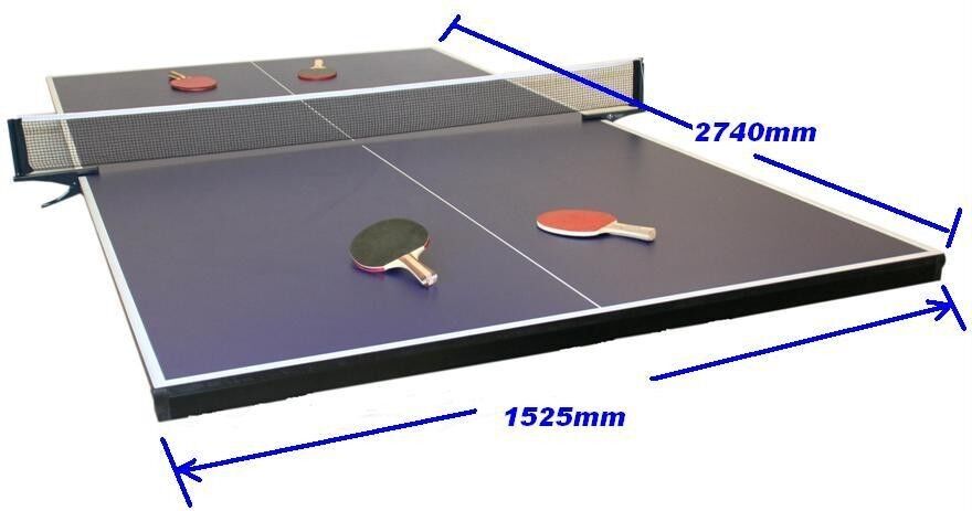 TABLE TENNIS PING PONG TABLE 19MM TOP - FULL SIZE - PLACED ON POOL TABLE