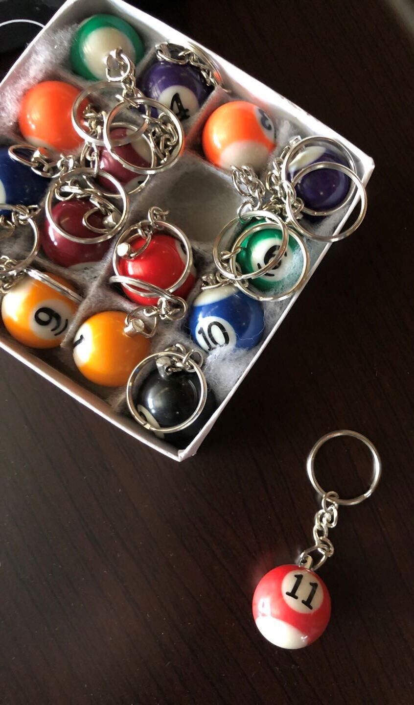 New! Pool Ball Key Rings * 16 - full box