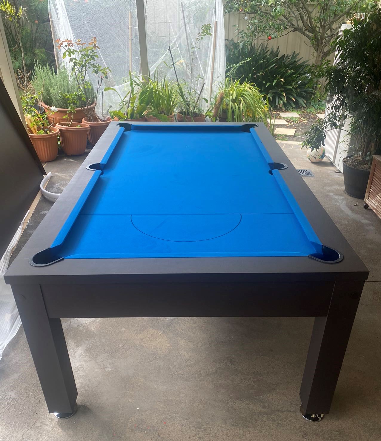 DELIVERY - 7FT POOL TABLE SNOOKER BILLIARD TABLE WITH DINING TABLE TOP