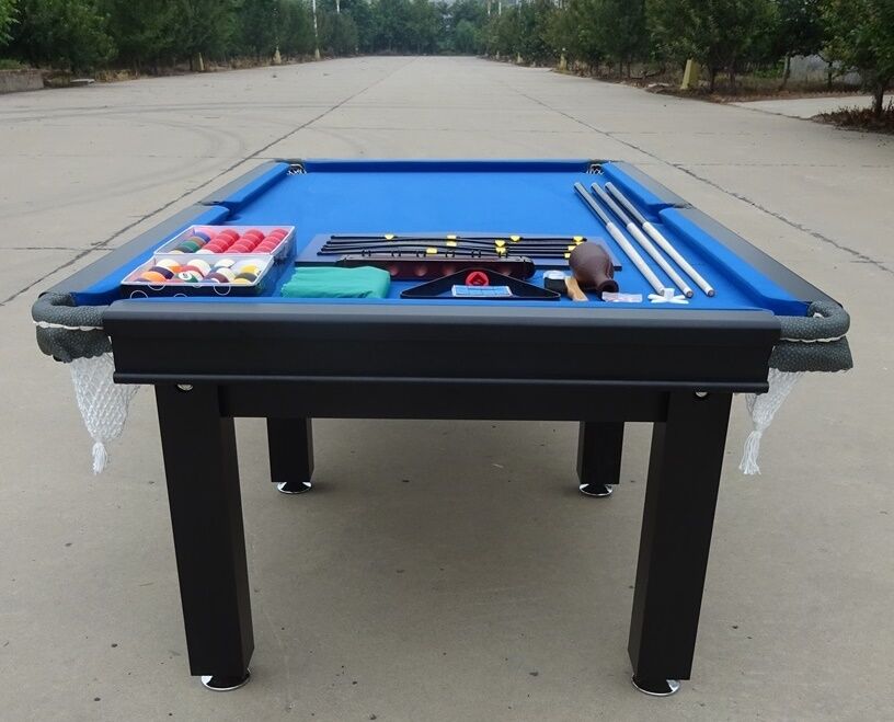 POOL TABLE 8FT SNOOKER BILLIARD TABLE  25mm TABLE TOP - WITH FULL SIZE TABLE TENNIS TOP