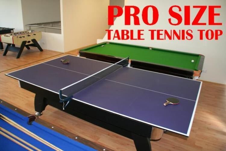 POOL TABLE 8FT SNOOKER BILLIARD TABLE  25mm TABLE TOP - WITH FULL SIZE TABLE TENNIS TOP